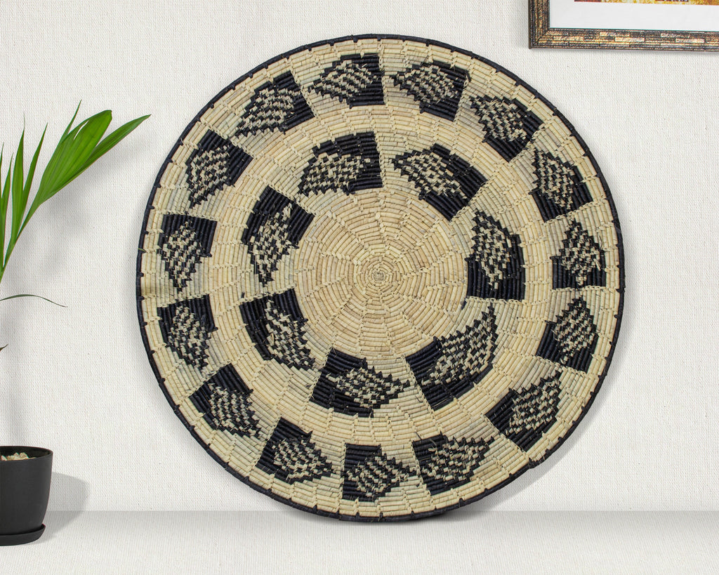 One-of-a-Kind | Feather Black 24" Flat Wall Basket - MT-1904-24