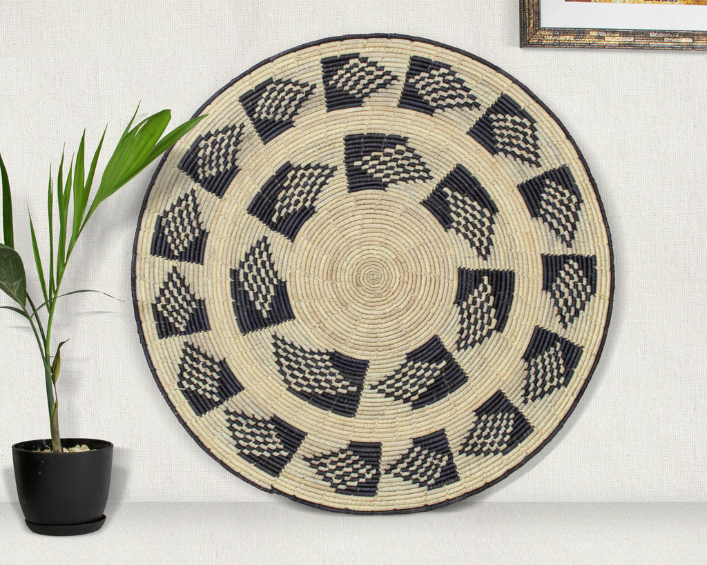 One-of-a-Kind | Feather Black 24" Flat Wall Basket - MT-1904-24