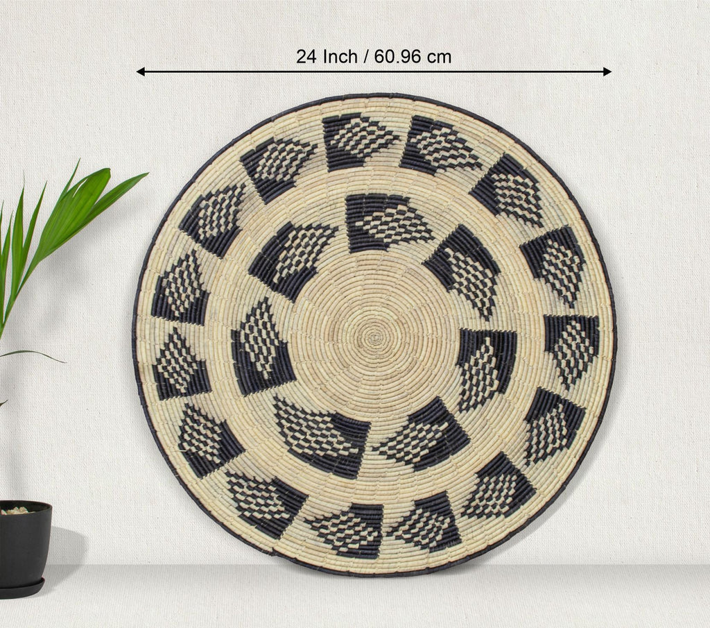 One-of-a-Kind | Feather Black 24" Flat Wall Basket - MT-1904-24