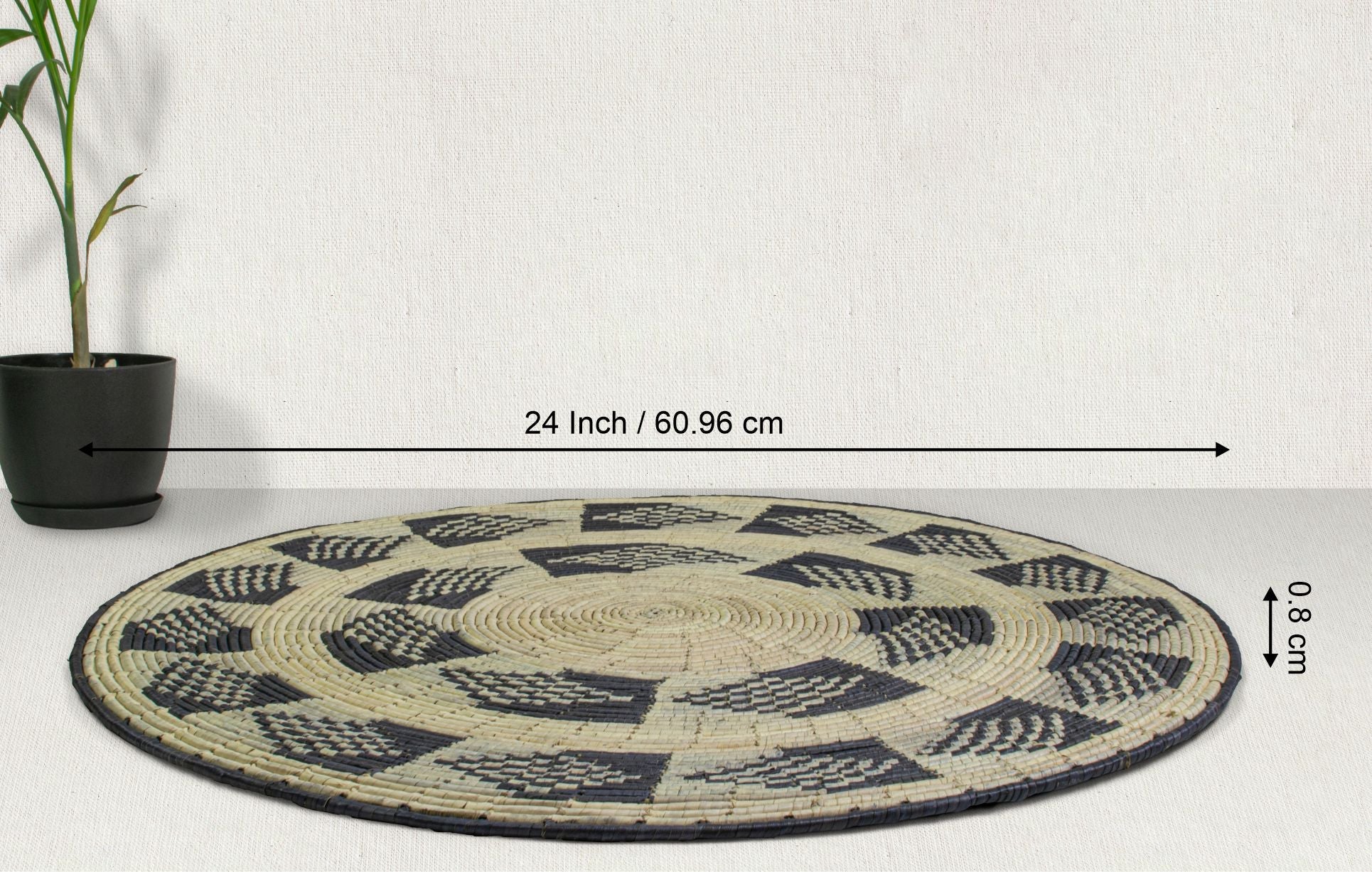 One-of-a-Kind | Feather Black 24" Flat Wall Basket - MT-1904-24