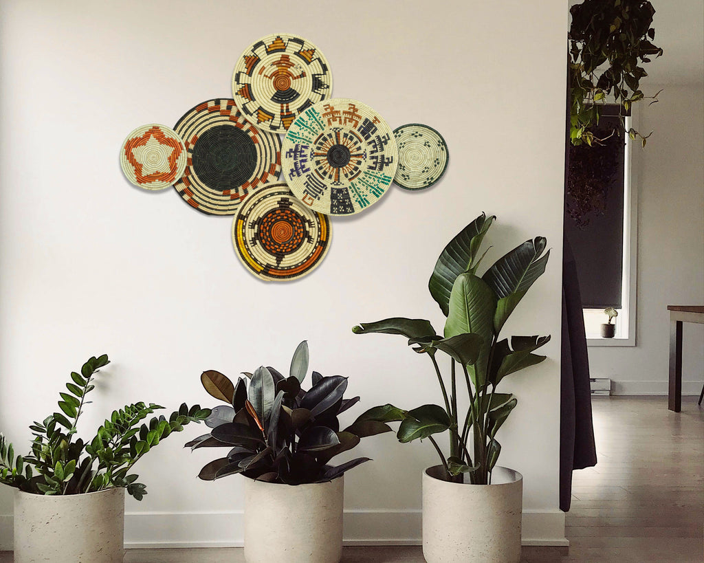 Set of 6 Handwoven wall baskets SET-279-6 N