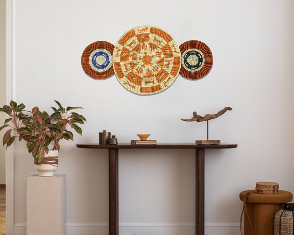 Set of 3 Handwoven wall baskets SET-214-3 N