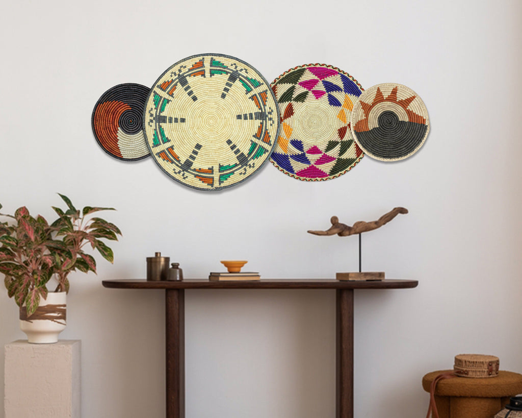 Set of 4 Handwoven wall baskets SET-240-4 N