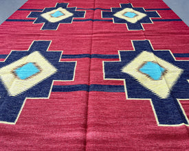 Four Corners Large Southwestern-Inspired Wool Dhurrie - 8x10 ft