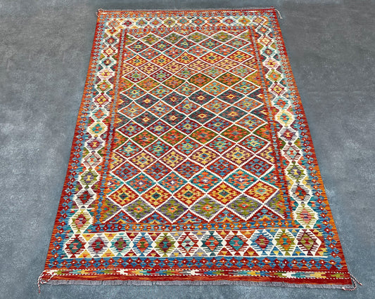 Afghan Maimana Wool Kilim - 10x7 ft Kl-176-70