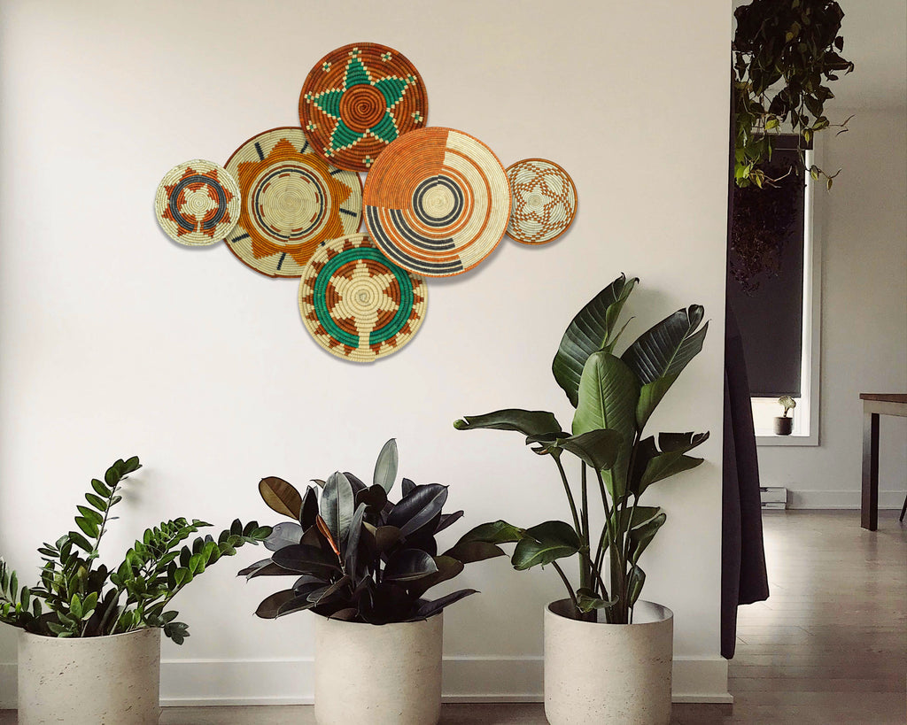 Set of 6 Handwoven wall baskets SET-277-6 N