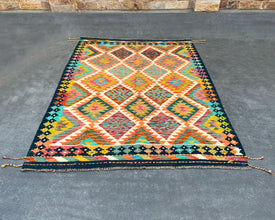 Afghan Maimana Wool Kilim - 7x5 ft