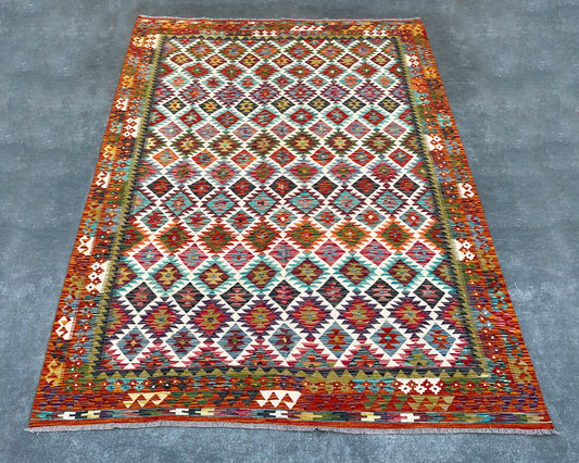 Afghan Maimana Wool Kilim - 10x7 ft Kl-177-70