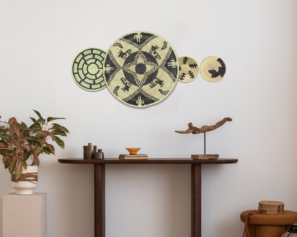 Set of 4 Handwoven wall baskets SET-239-4 N