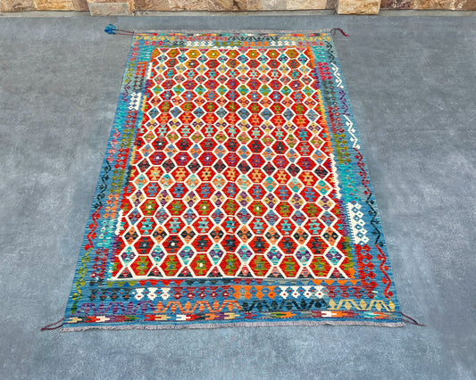 Afghan Maimana Wool Kilim - 10x7 ft Kl-173-70