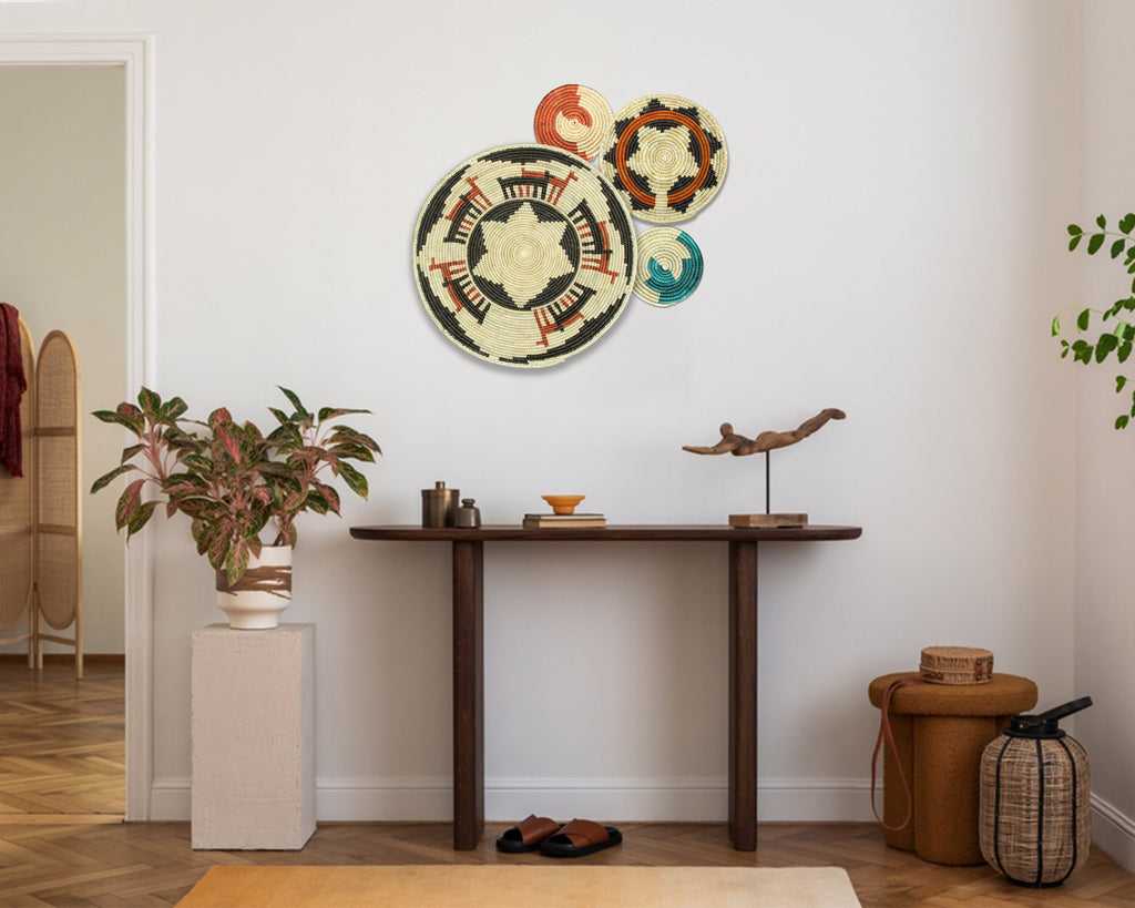 Set of 4 Handwoven wall baskets SET-234-4 N