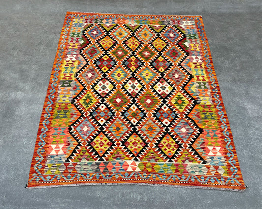 Afghan Maimana Wool Kilim - 7x5 ft KL-170-30