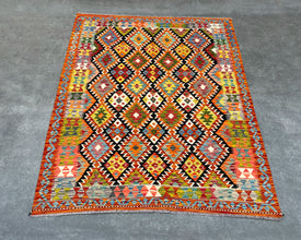 Afghan Maimana Wool Kilim - 7x5 ft