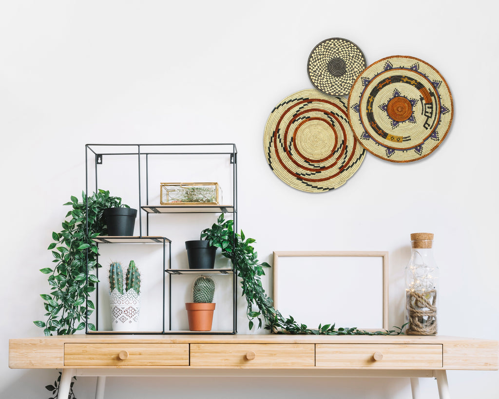 Set of 3 Handwoven wall baskets SET-209-3 N