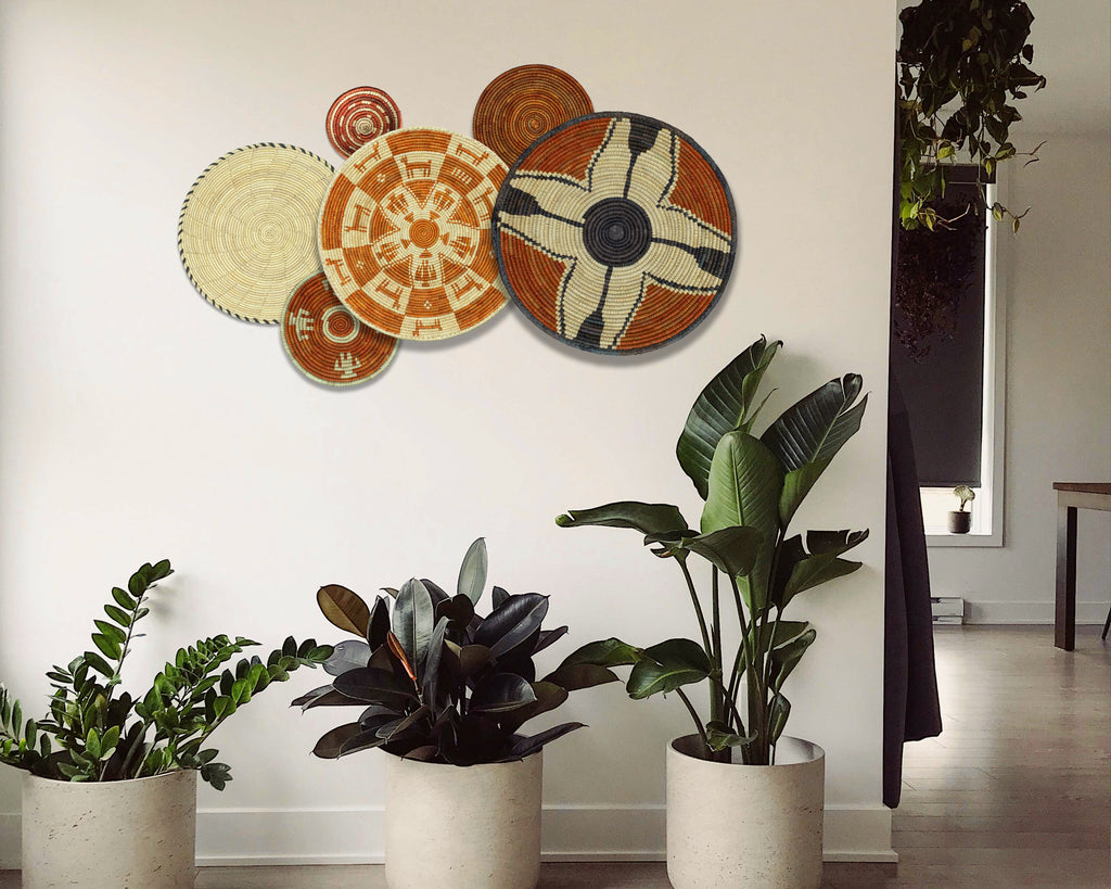 Set of 6 Handwoven wall baskets SET-270-6 N