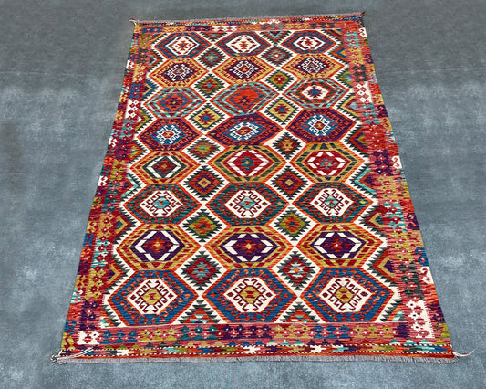 Afghan Maimana Wool Kilim - 10x7 ft Kl-179-60