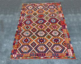 Afghan Maimana Wool Kilim - 10x7 ft