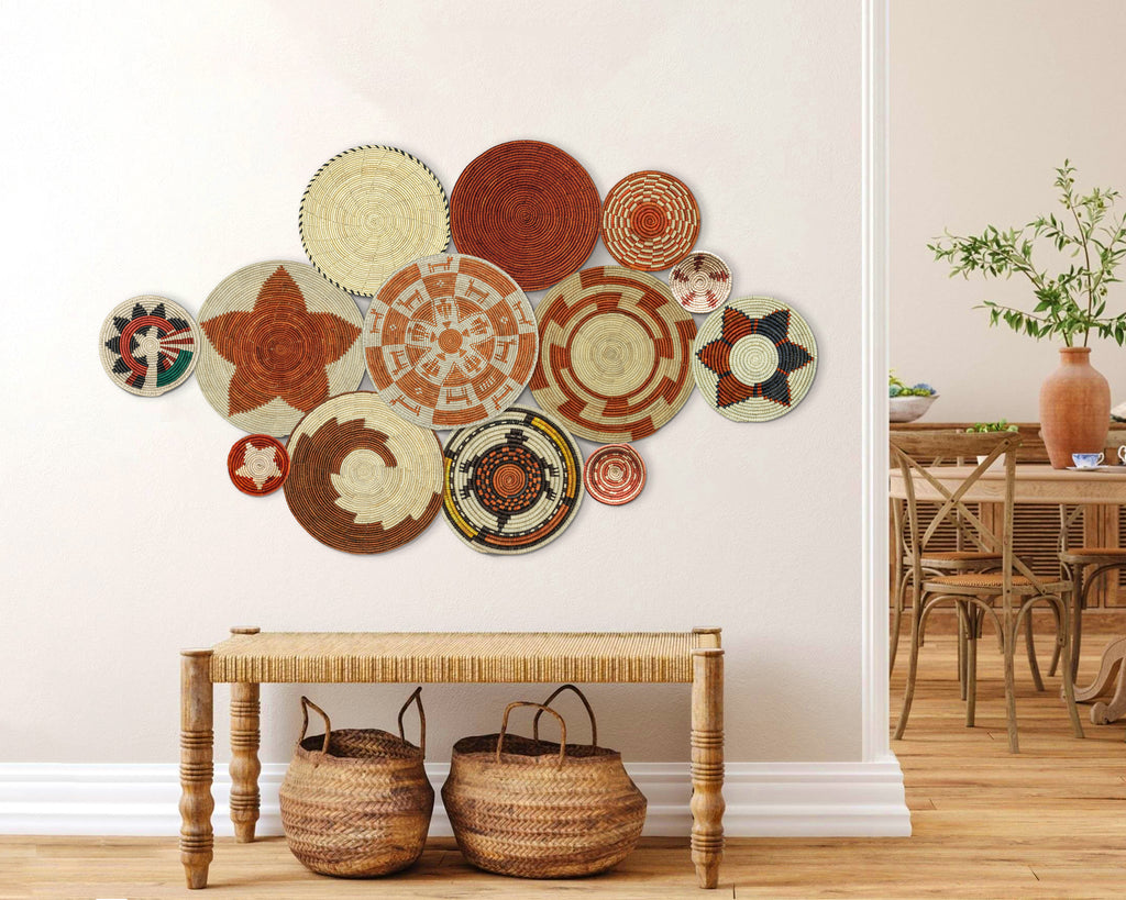 Set of 13 Handwoven wall baskets SET-181-13 N