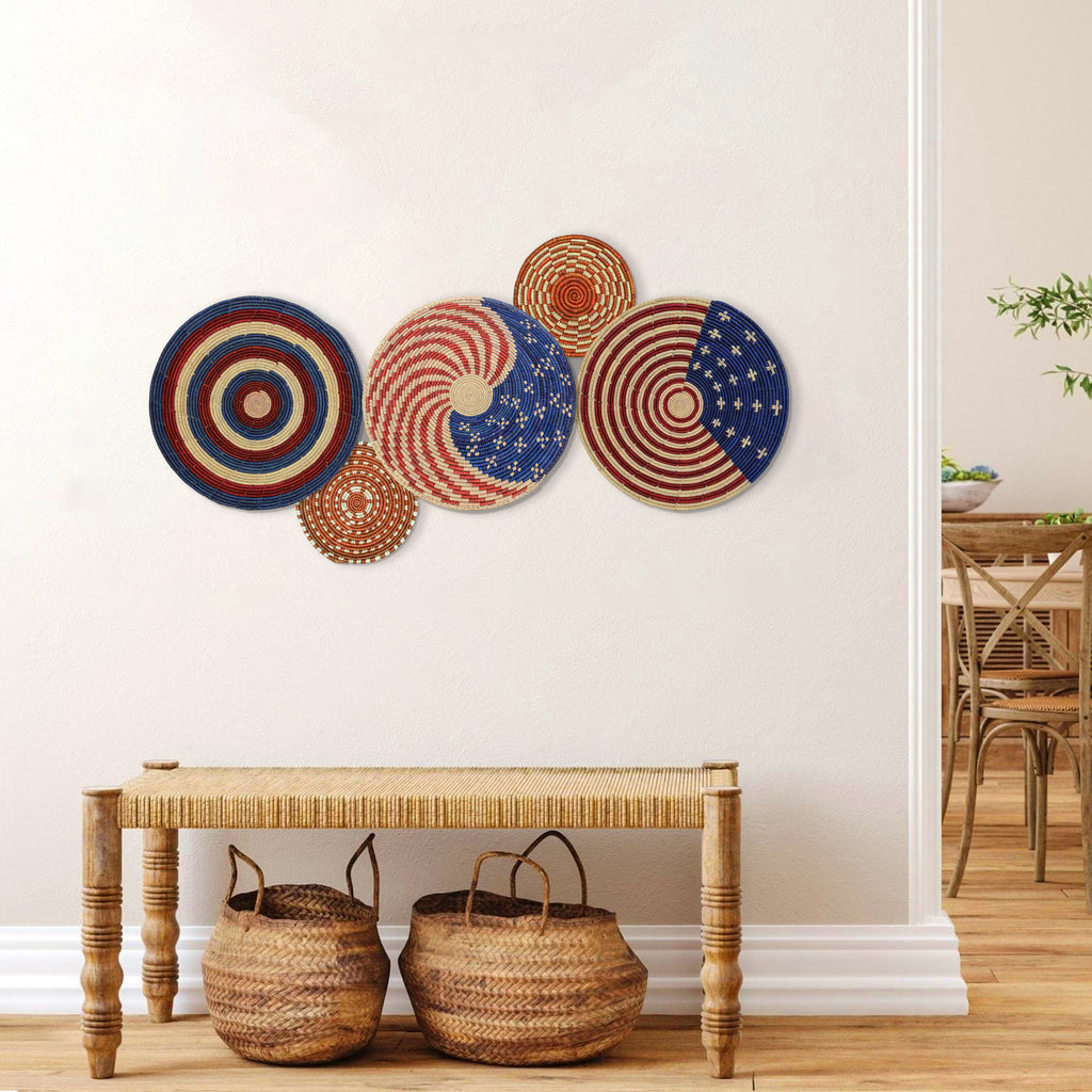 Patriotic Wall Basket Set of 5