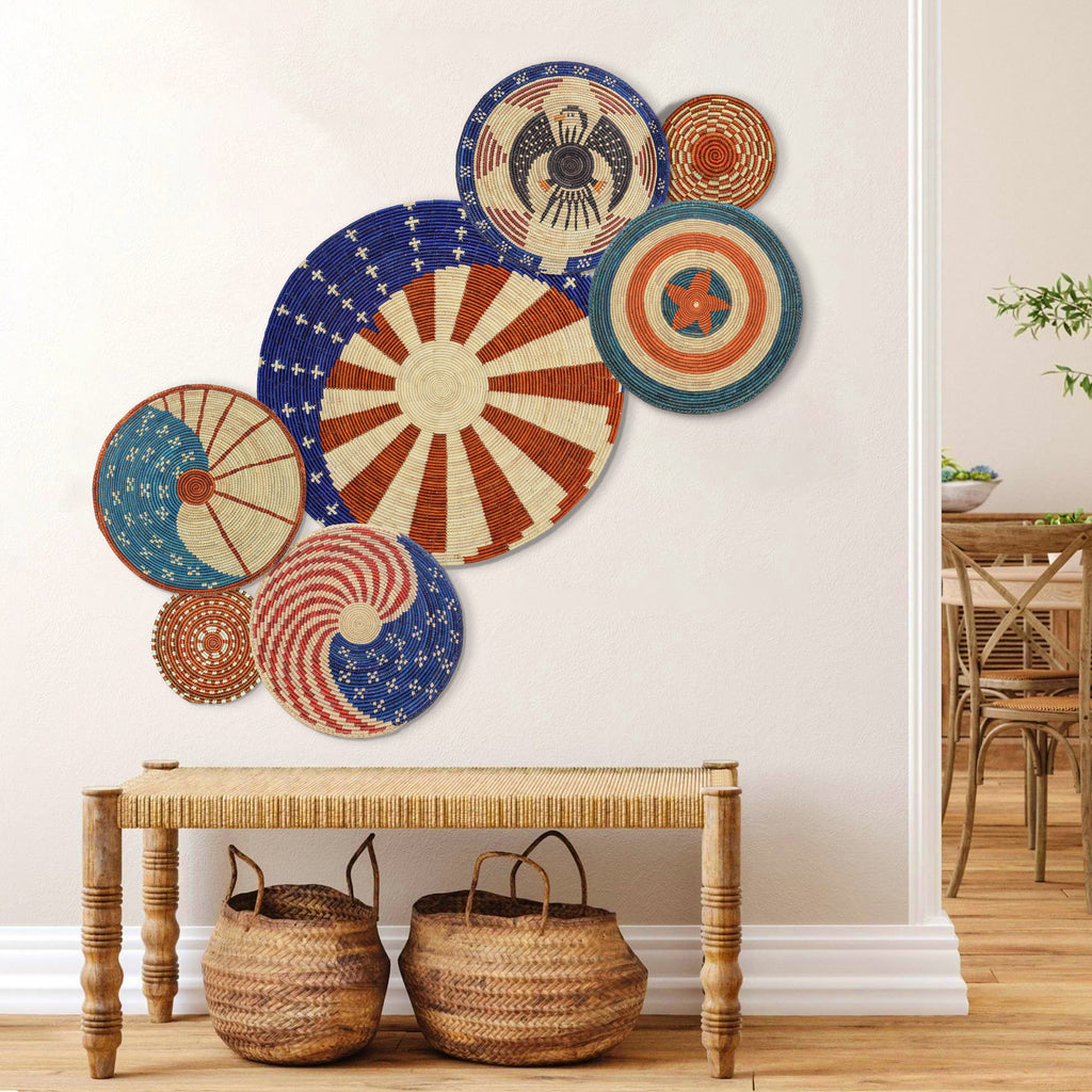 Patriotic Wall Basket Gallery Set of 8