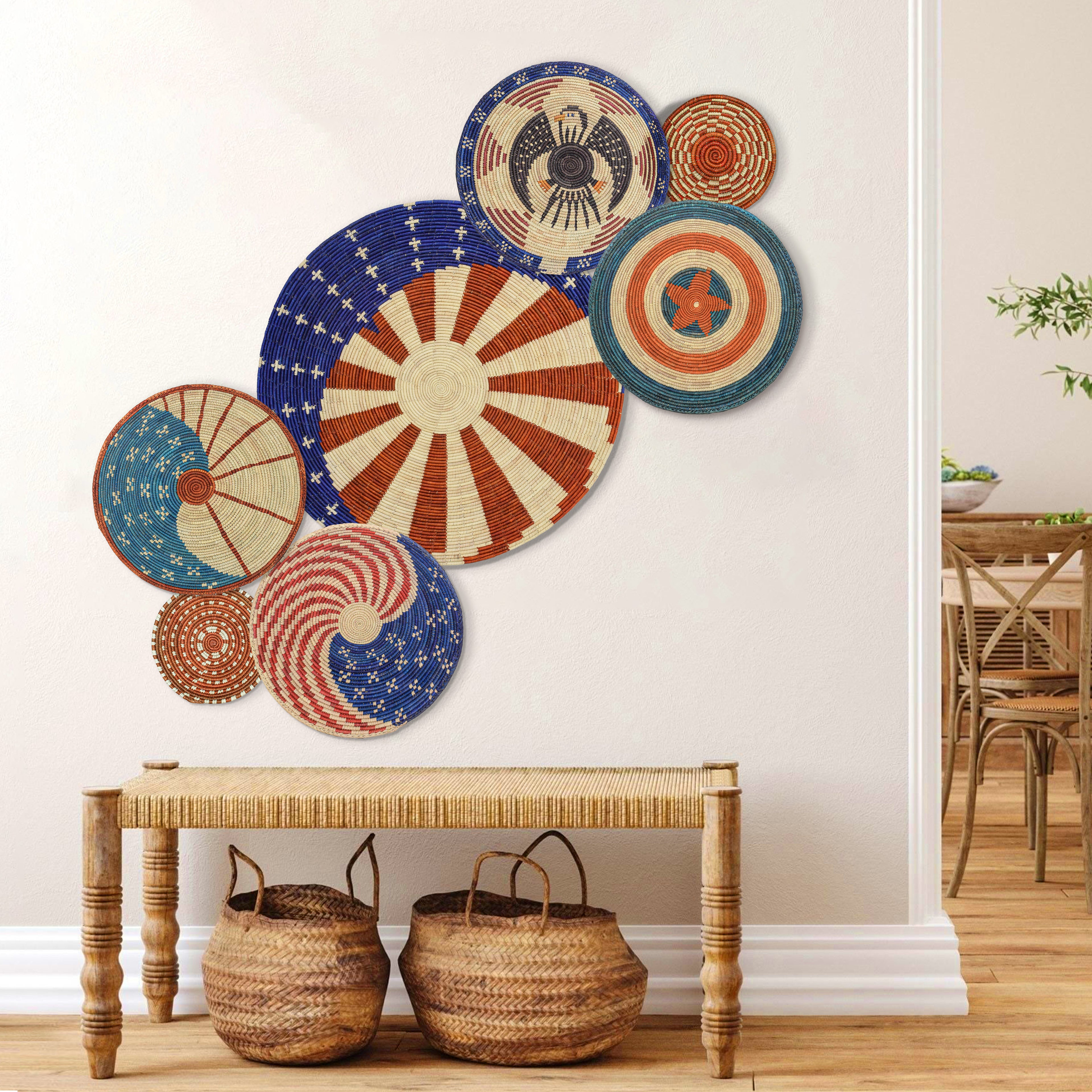 Patriotic Wall Basket Gallery Set of 8