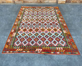 Afghan Maimana Wool Kilim - 10x7 ft