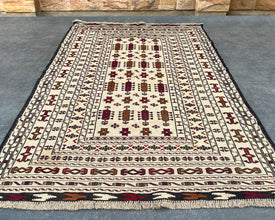 Mashwani Berjesta Afghan Wool Kilim - 6x4 ft