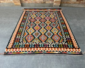 Afghan Maimana Wool Kilim - 8x6 ft