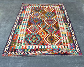 Afghan Maimana Wool Kilim - 7x5 ft