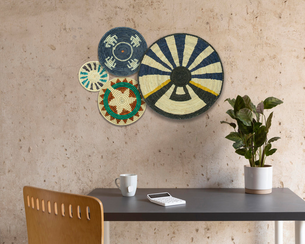 Set of 4 Handwoven wall baskets SET-236-4 N