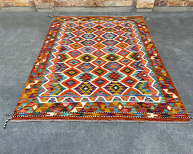 Afghan Maimana Wool Kilim - 7x5 ft