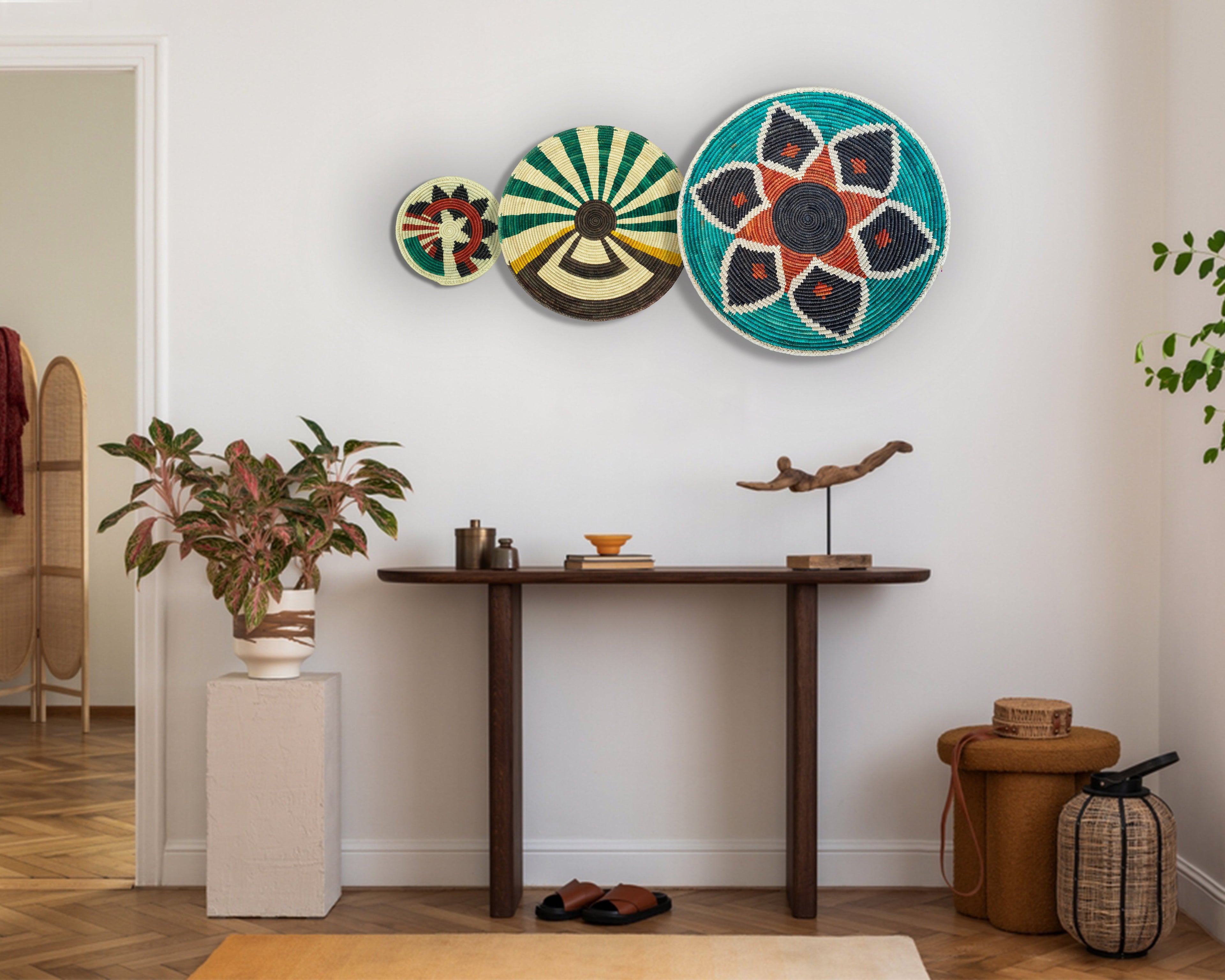 Set of 3 Handwoven wall baskets SET-206-3 N