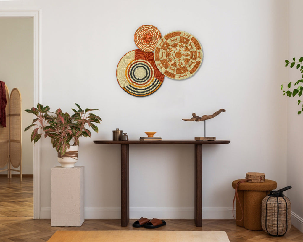 Set of 3 Handwoven wall baskets SET-208-3 N