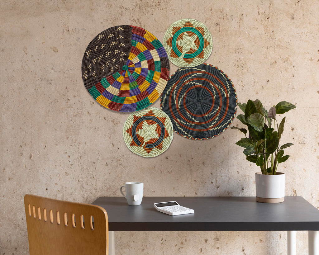 Set of 4 Handwoven wall baskets SET-238-4 N