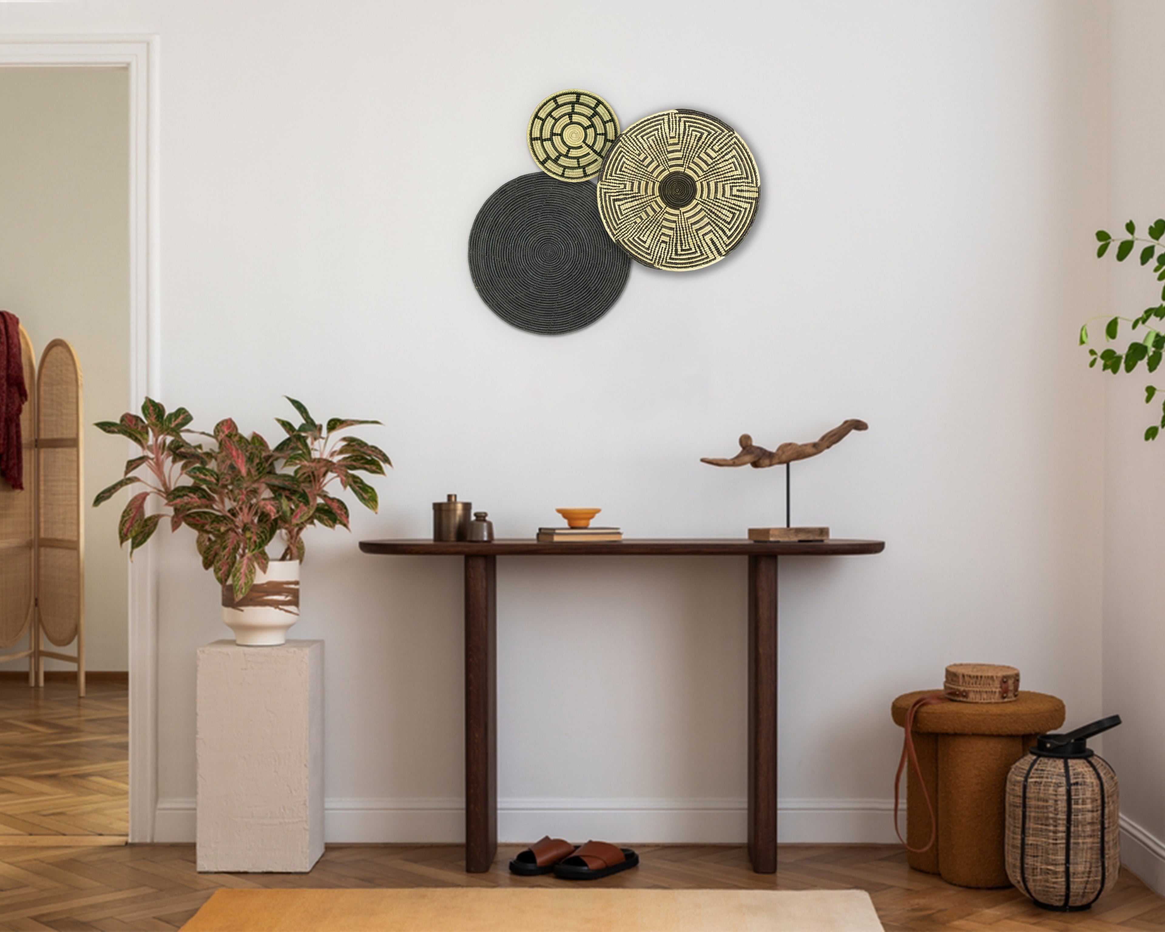 Set of 3 Handwoven wall baskets SET-207-3 N