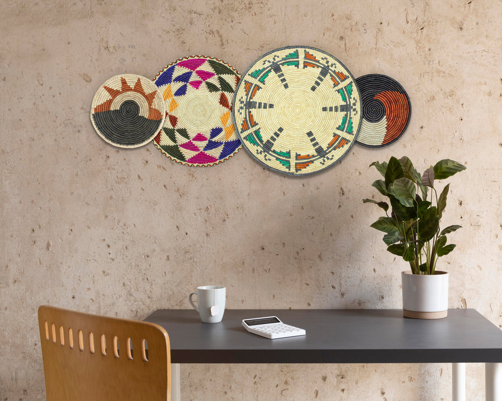 Set of 4 Handwoven wall baskets SET-240-4 N