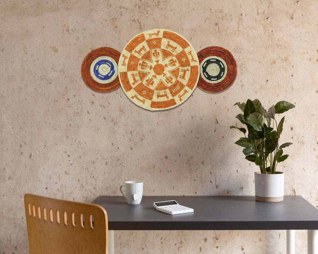 Set of 3 Handwoven wall baskets SET-214-3 N