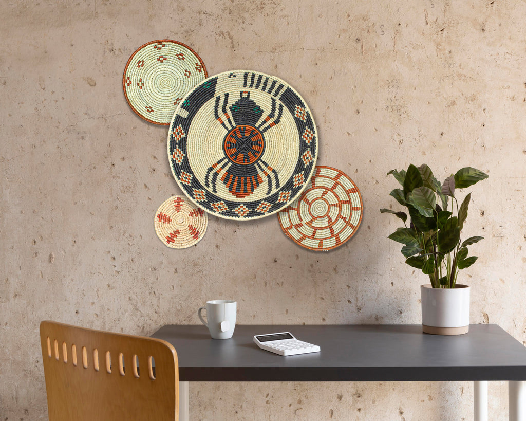 Set of 4 Handwoven wall baskets SET-235-4 N