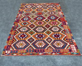 Afghan Maimana Wool Kilim - 10x7 ft