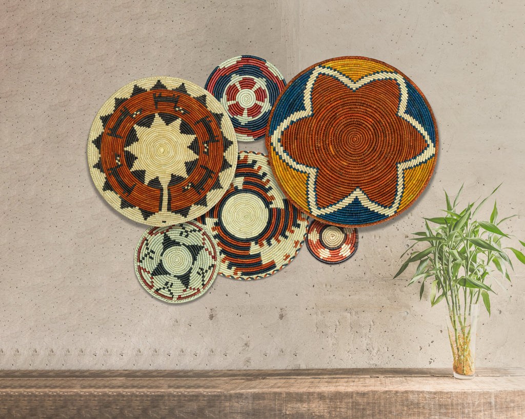 Set of 6 Handwoven wall baskets SET-269-6 N