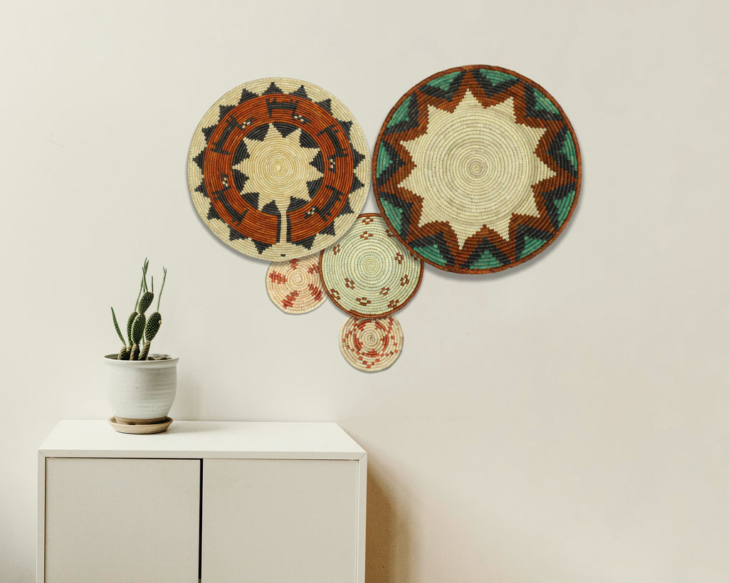 Set of 5 Handwoven wall baskets SET-71-5 N