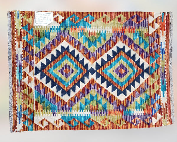 Small-Afghan Kilim Rug 3x2ft Approx.