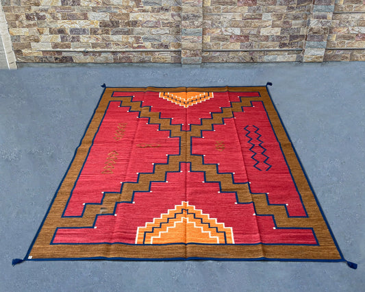 Pueblo Path Large Wool Dhurrie - 8x10 ft WD-054-80