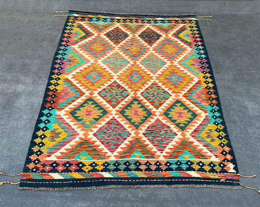 Afghan Maimana Wool Kilim - 7x5 ft Kl-172-35