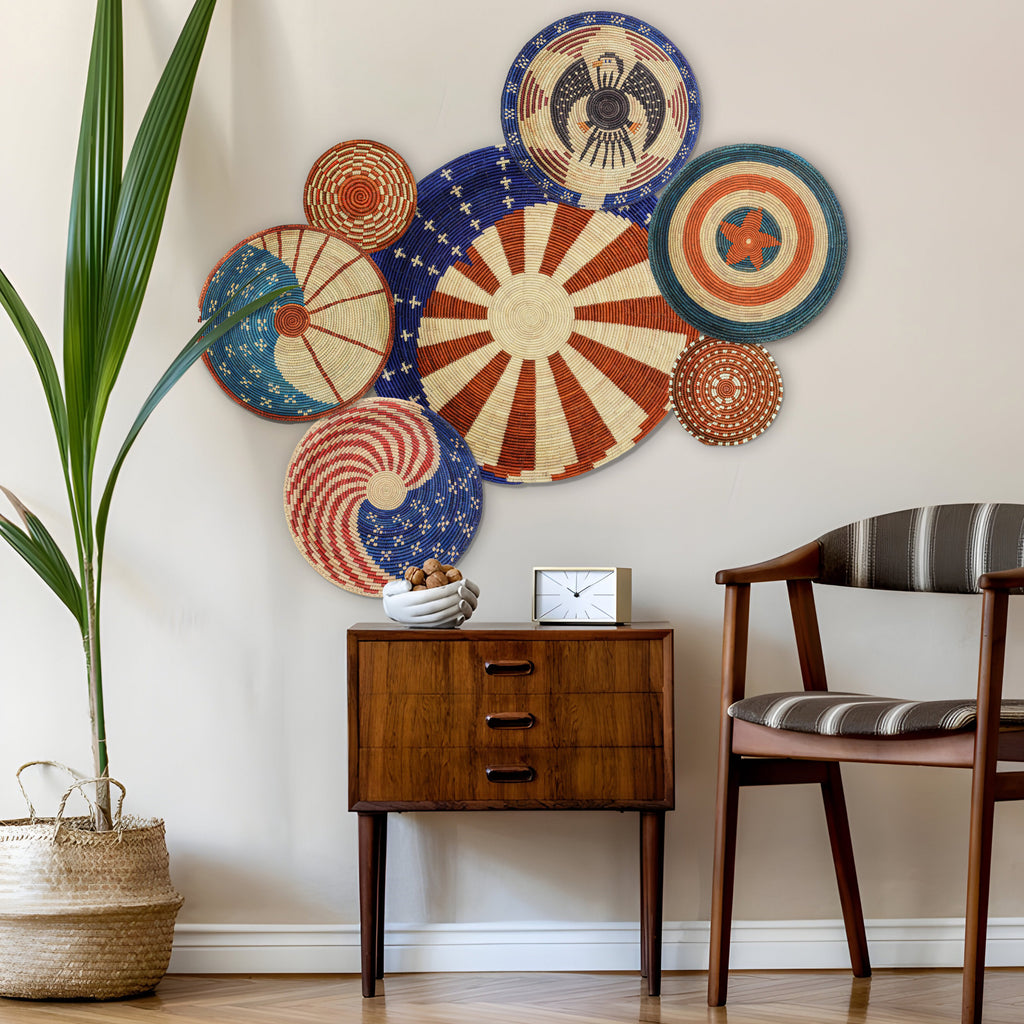 Patriotic Wall Basket Gallery Set of 8