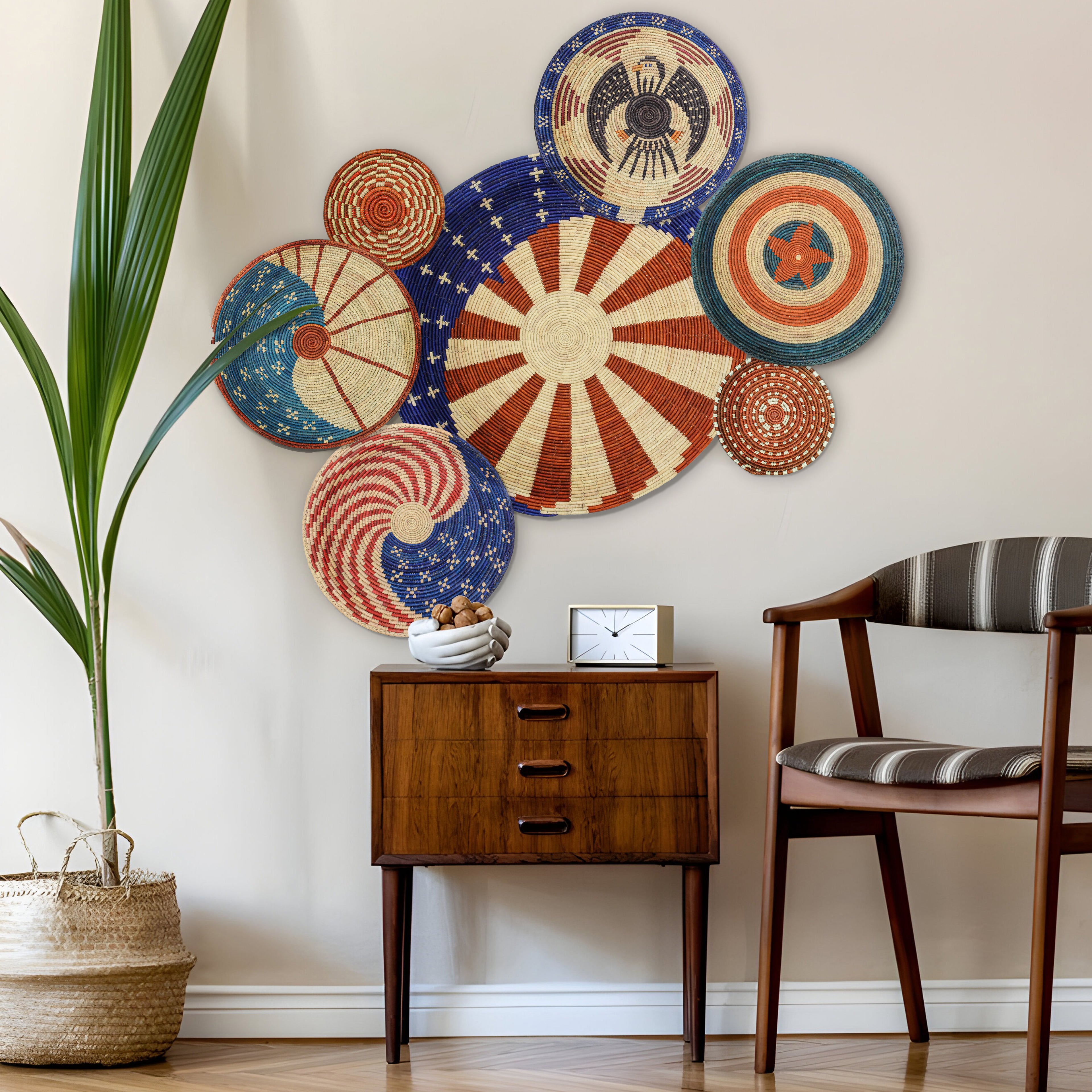 Patriotic Wall Basket Gallery Set of 8