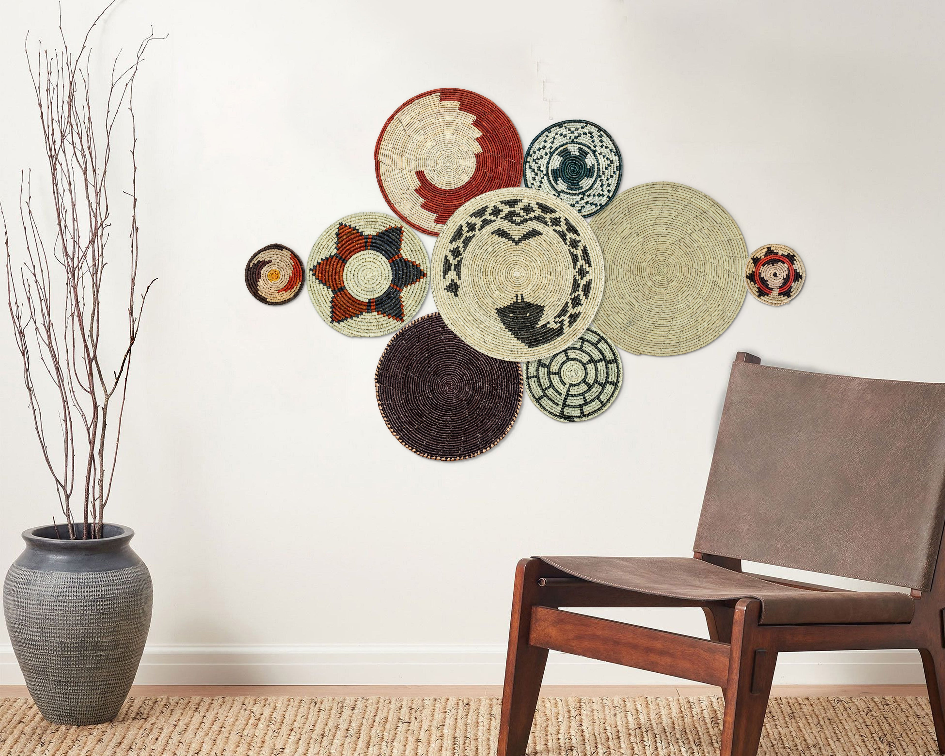 Set of 9 Handwoven wall baskets SET-17-9 N