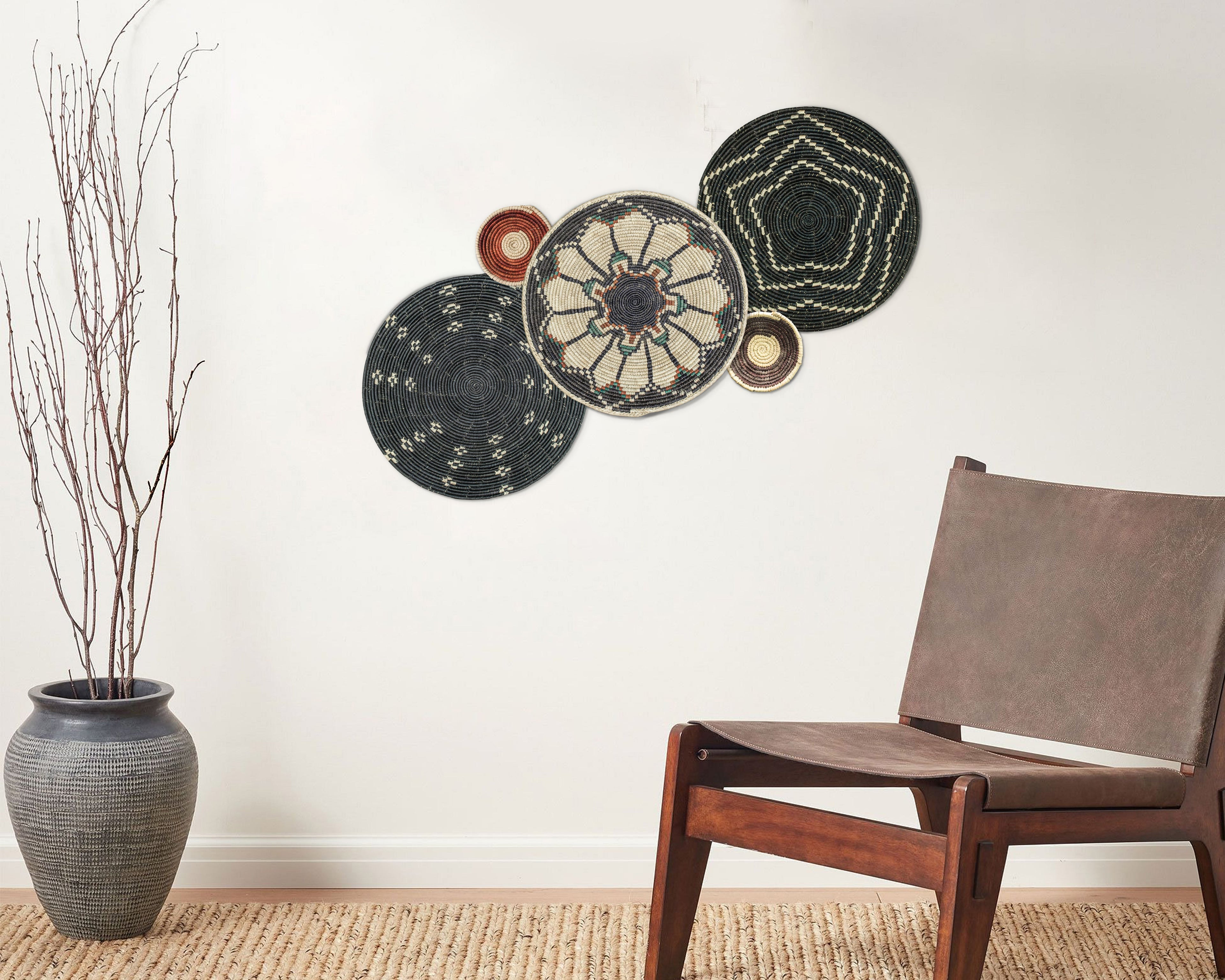 Set of 5 Handwoven wall baskets SET-62-5 N