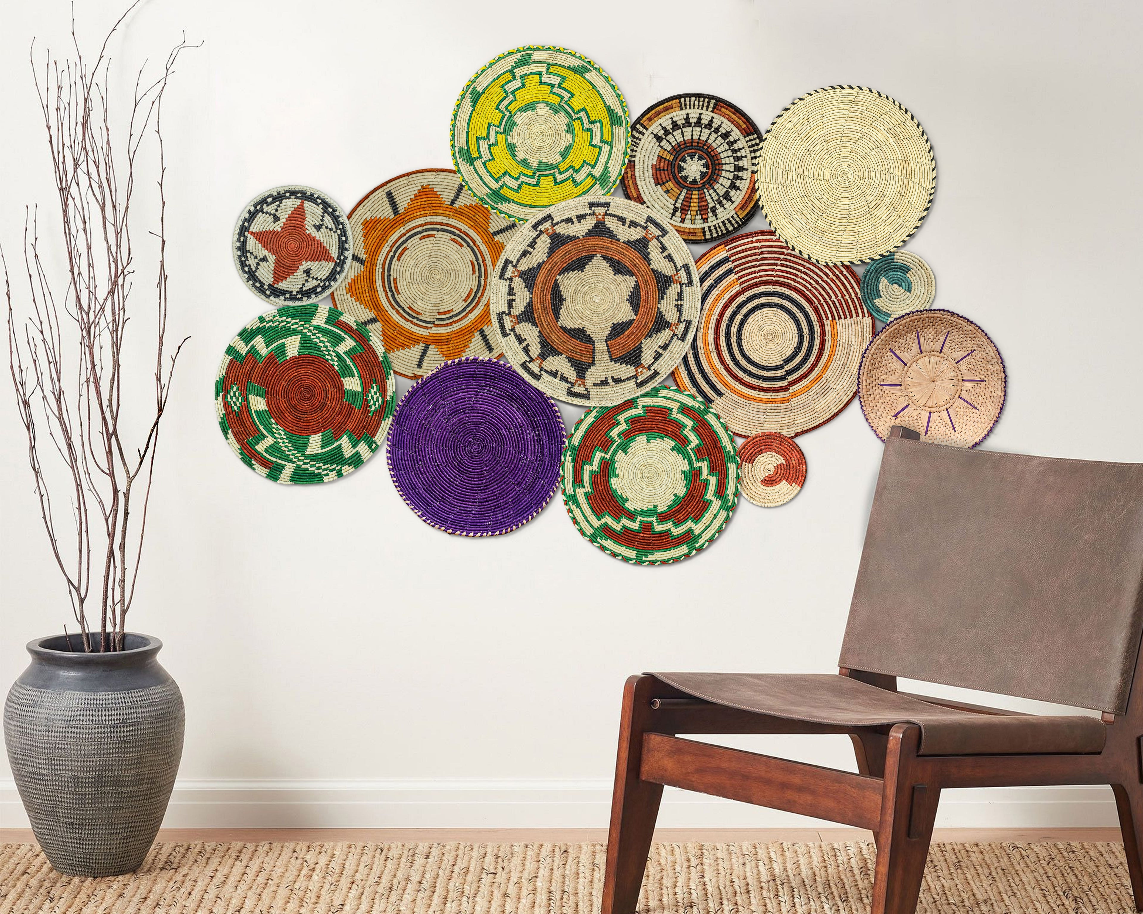 Set of 13 Handwoven wall baskets SET-154-13 N