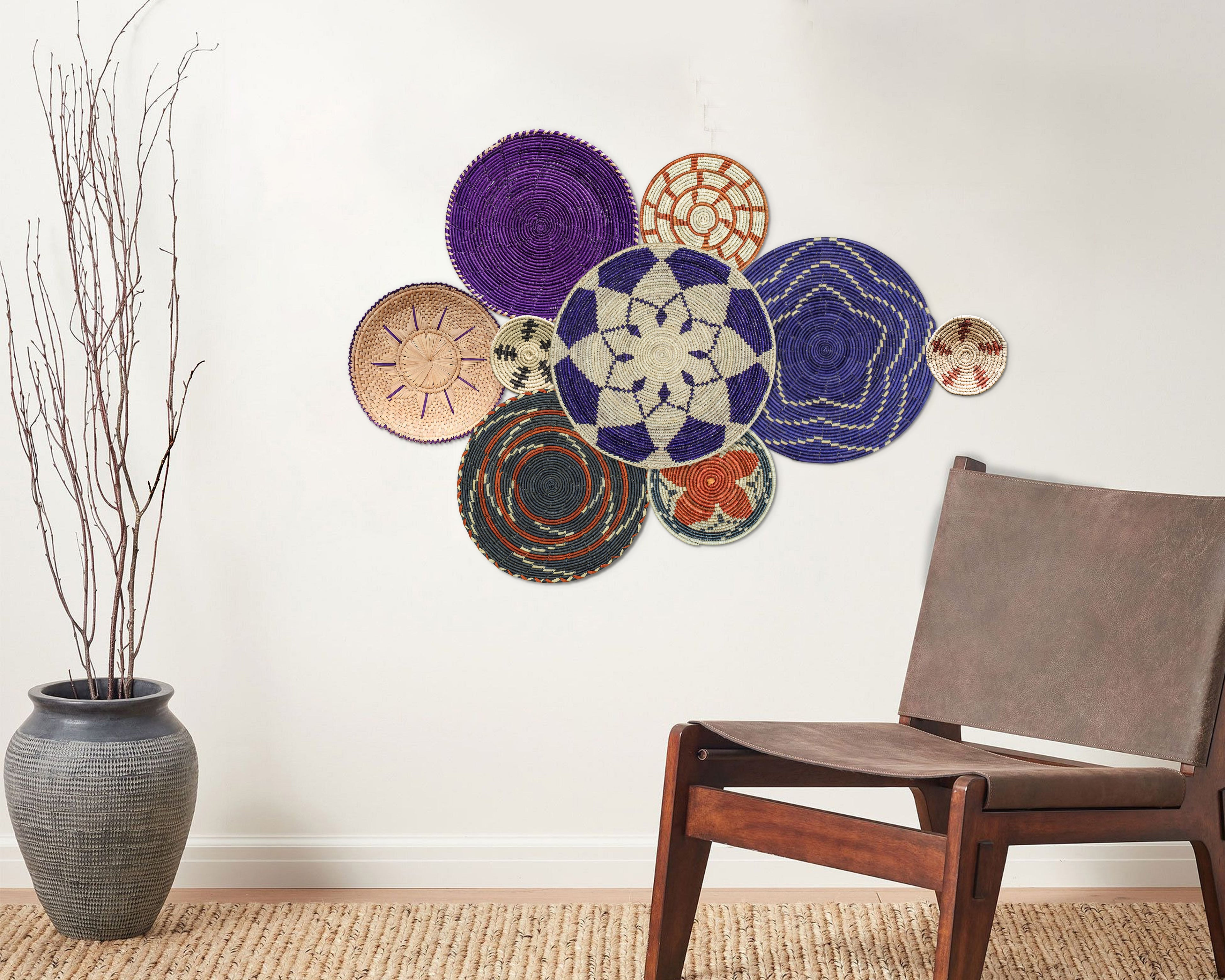 Set of 9 Handwoven wall baskets SET-15-9 N